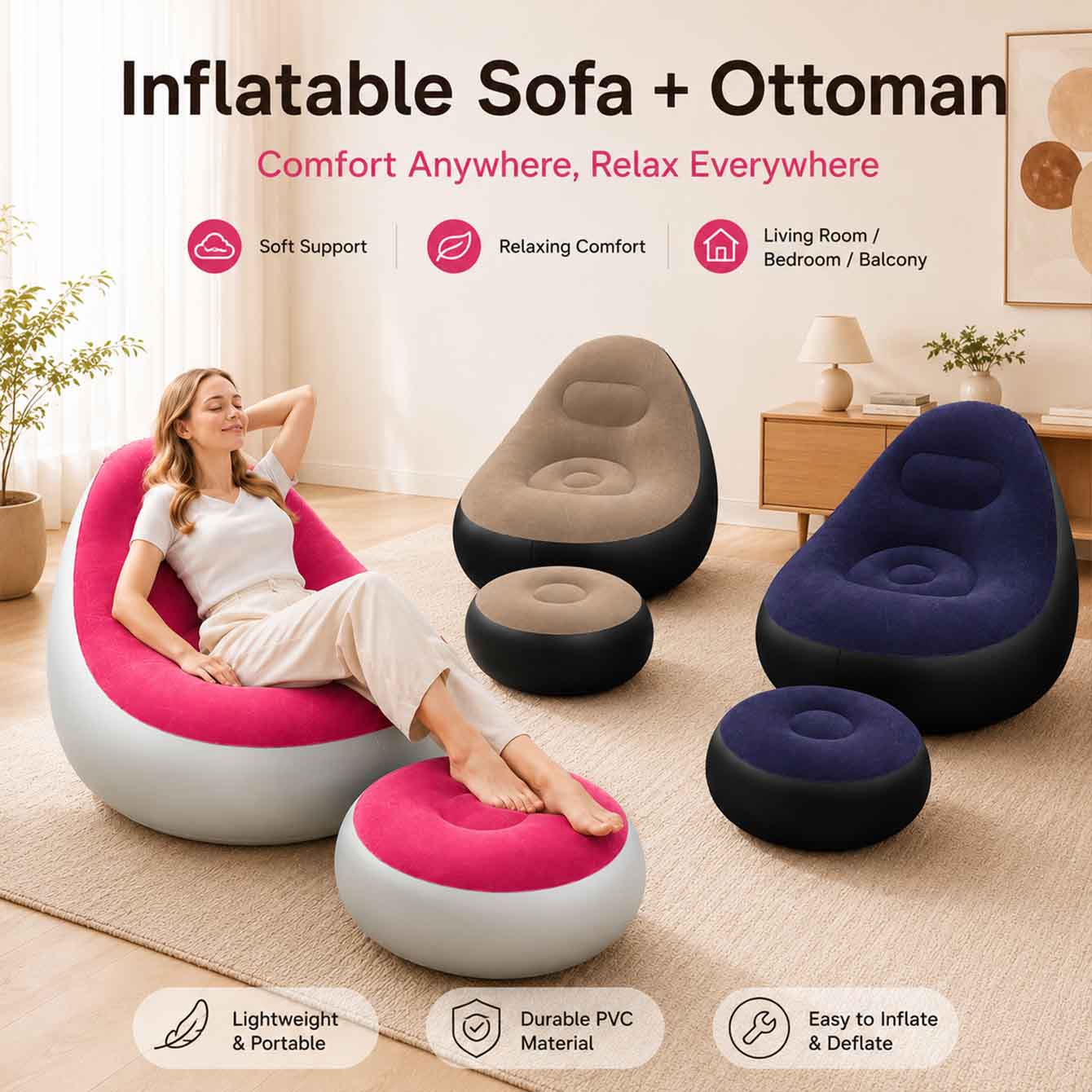 Outdoor Furniture Small - Kursi Tiup untuk Dewasa, Kursi Tiup