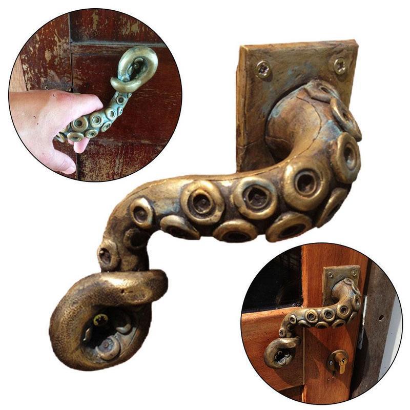 Outdoor Furniture Vintage - Kenop pintu gurita antik gaya hewan