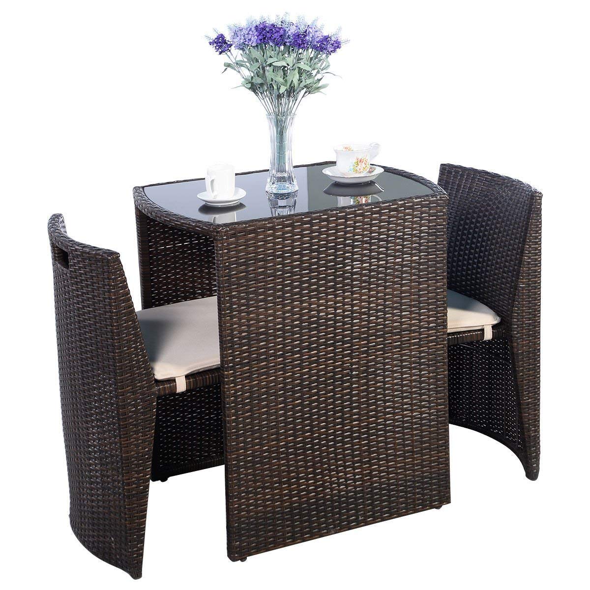 Outdoor Furniture On Sale - 3 PCS Set Meja Kursi Rotan