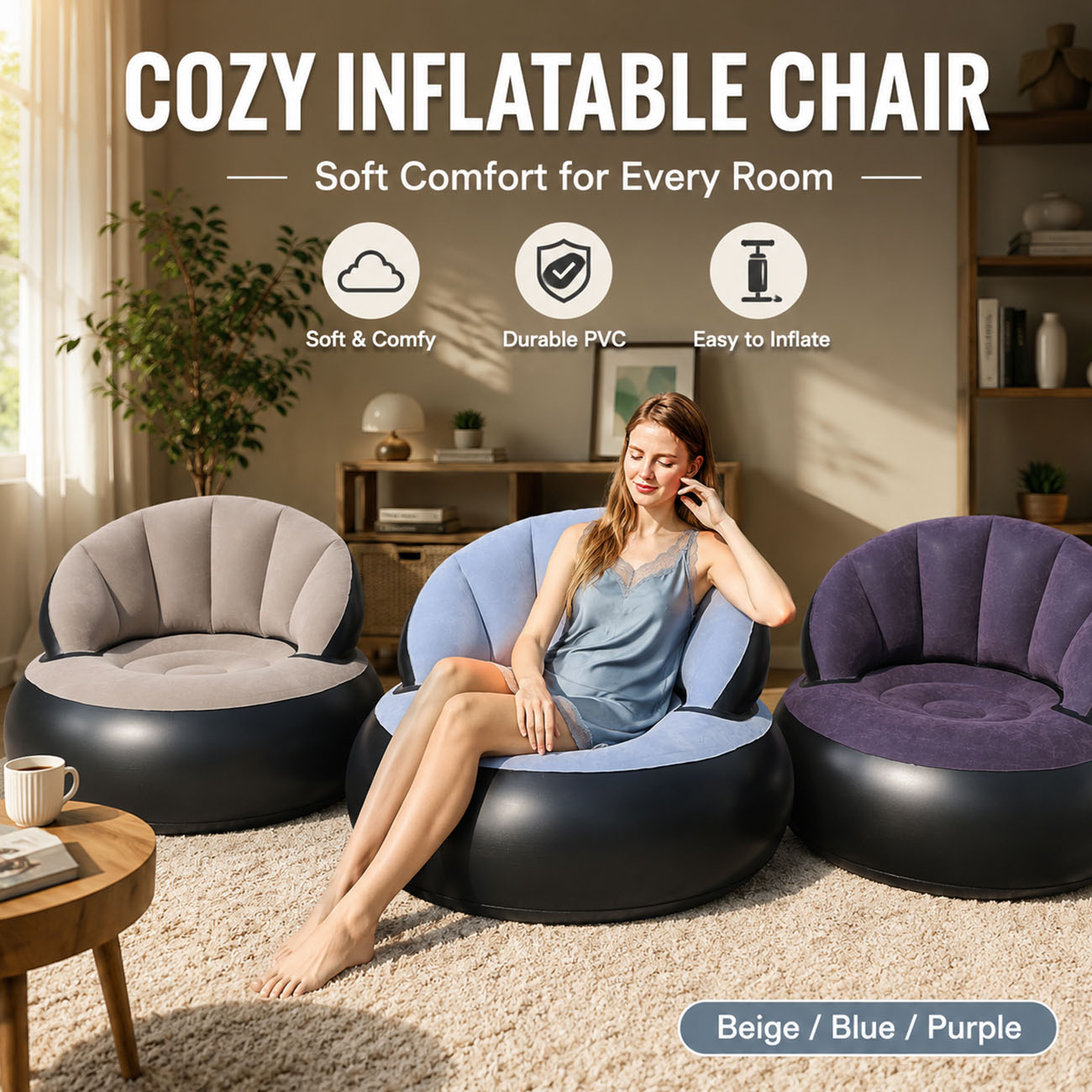 Outdoor Furniture Small - Kursi Tiup untuk Dewasa, Kursi Santai