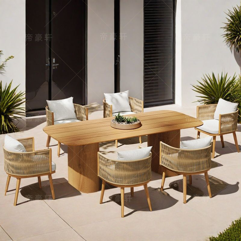 Set Meja dan Kursi Taman Kayu  - Outdoor Furniture On Sale ulasan dan harga