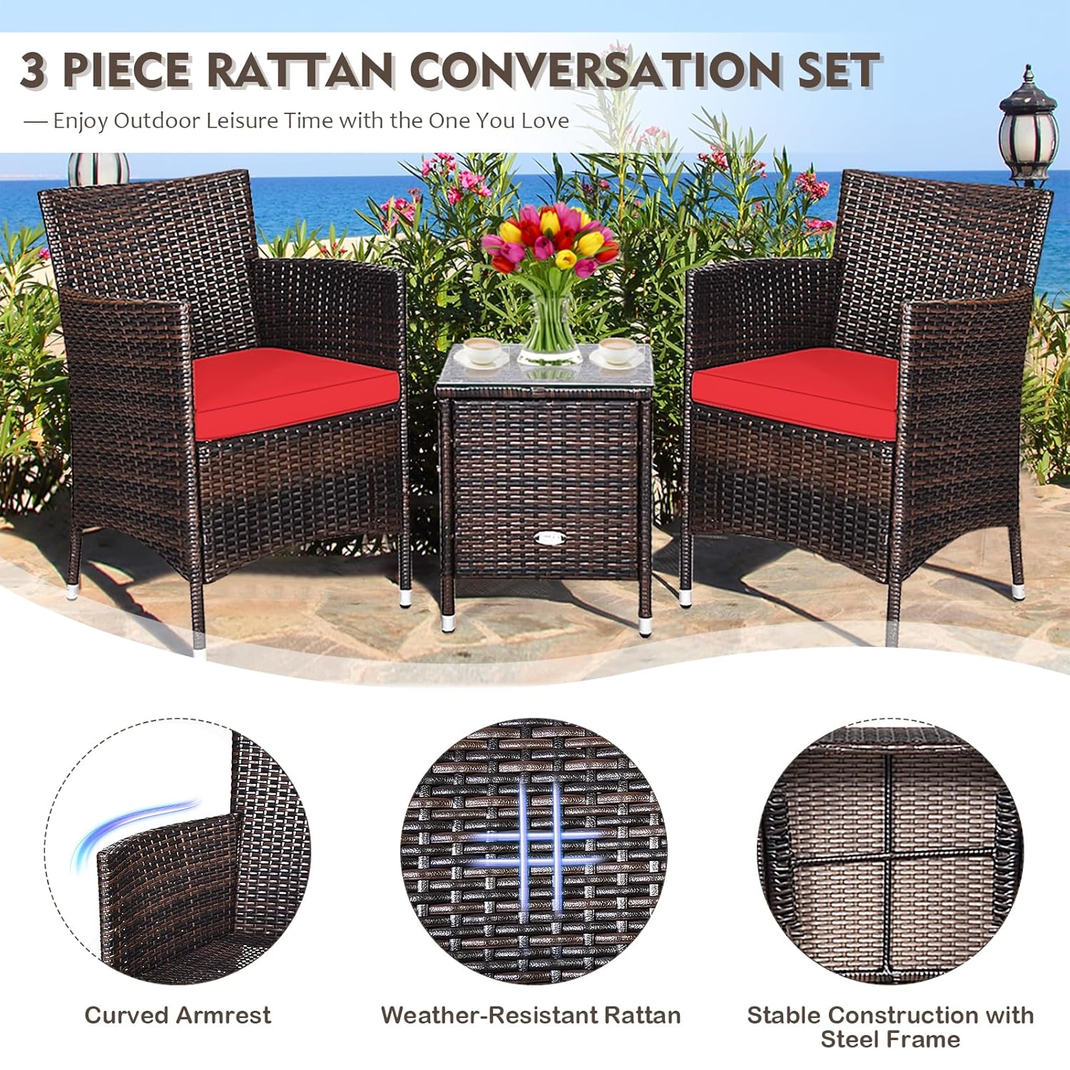 Set Furnitur Teras Rotan 3 Bag - Outdoor Furniture On Sale ulasan dan harga