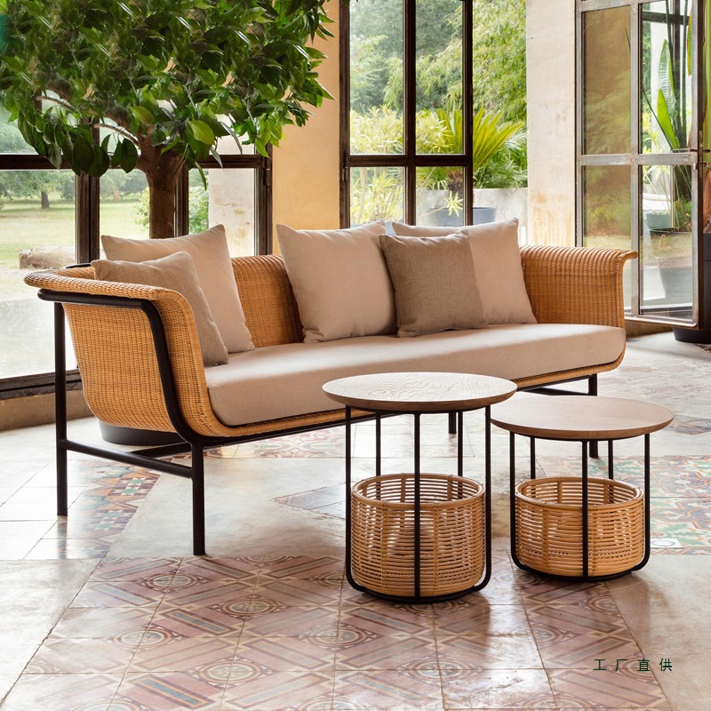 Set kursi rotan tiga potong un - Outdoor Furniture Set Sale ulasan dan harga