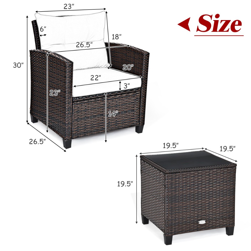 Set Furnitur Rotan Teras 3 Bua - Outdoor Furniture On Sale ulasan dan harga