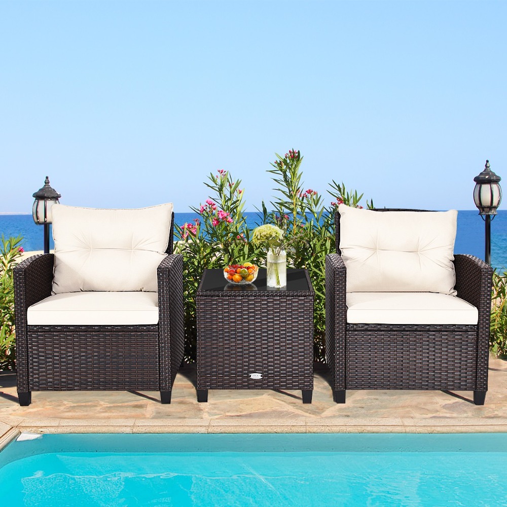 Set Furnitur Rotan Teras 3 Bua - Outdoor Furniture On Sale ulasan dan harga