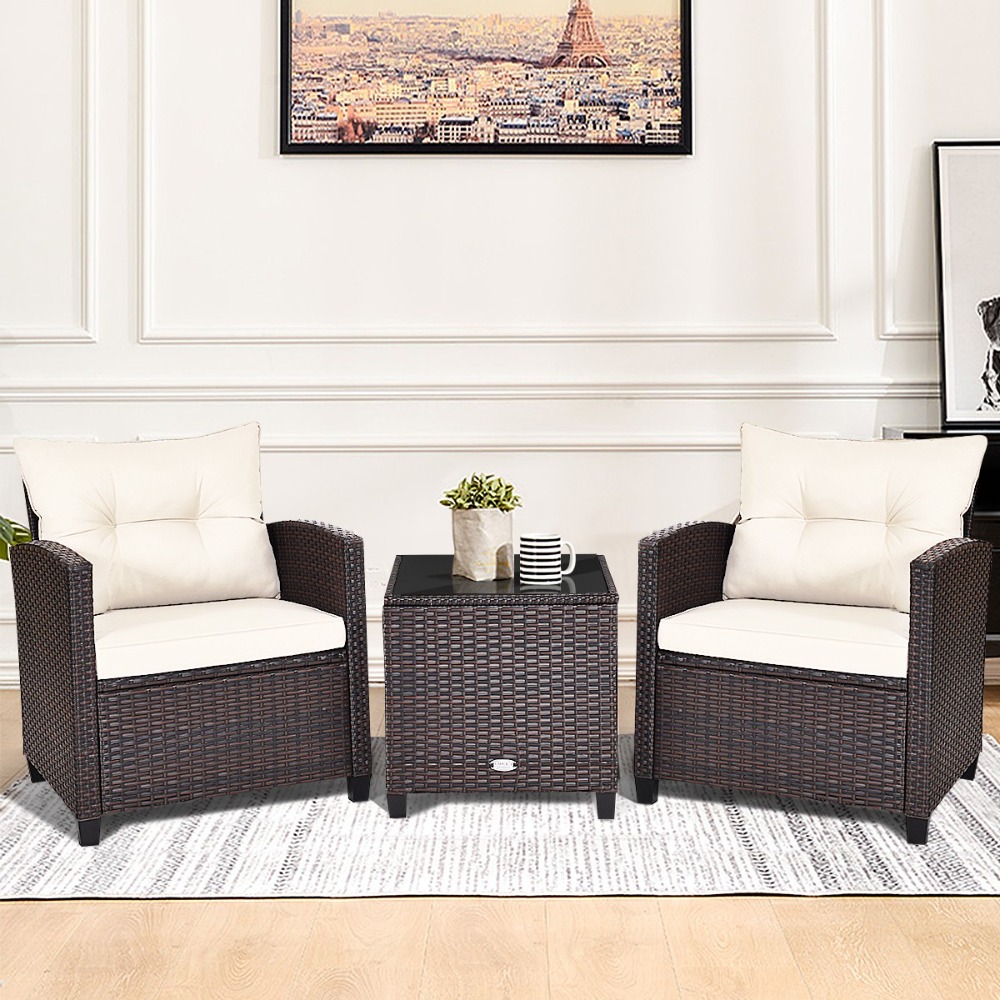 Set Furnitur Rotan Teras 3 Bua - Outdoor Furniture On Sale ulasan dan harga