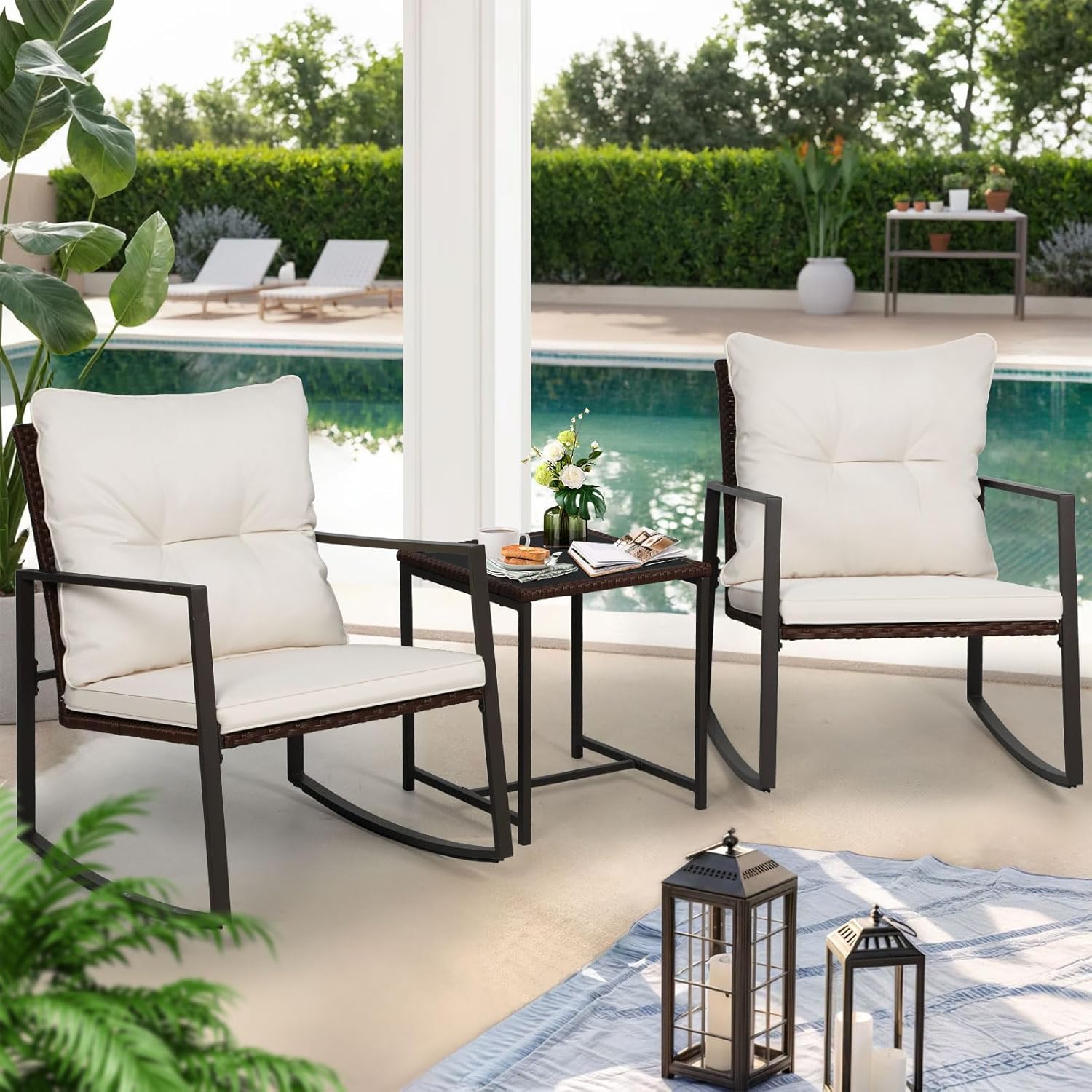 Set Bistro Patio 3 Bagian, Set - Outdoor Furniture On Sale ulasan dan harga