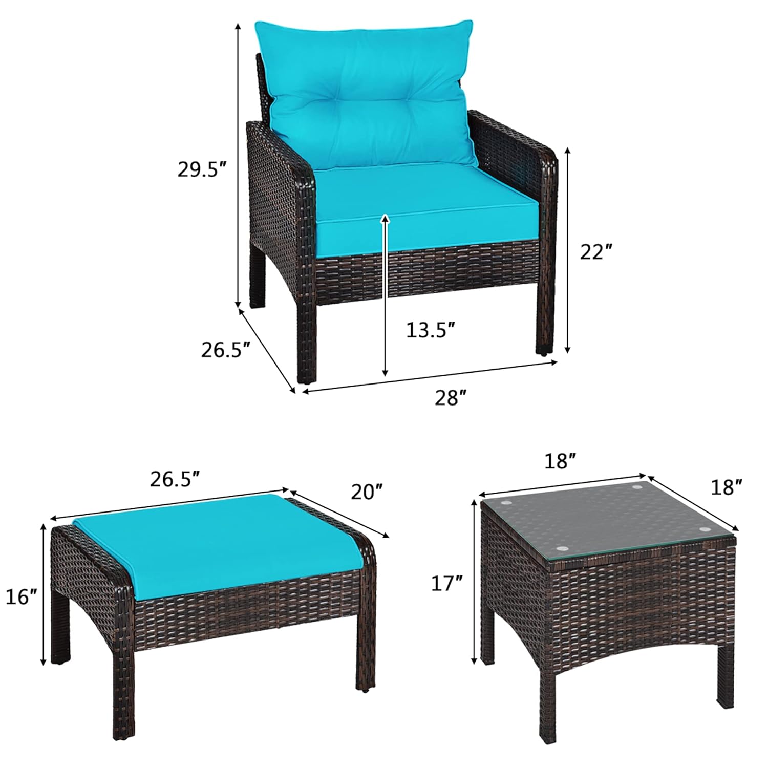 5 Buah Set Kursi Teras Rotan d - Outdoor Furniture On Sale ulasan dan harga