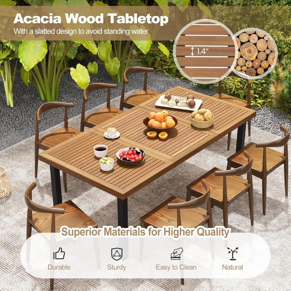 Meja Makan Teras Kayu Akasia 7 - Outdoor Furniture On Sale ulasan dan harga