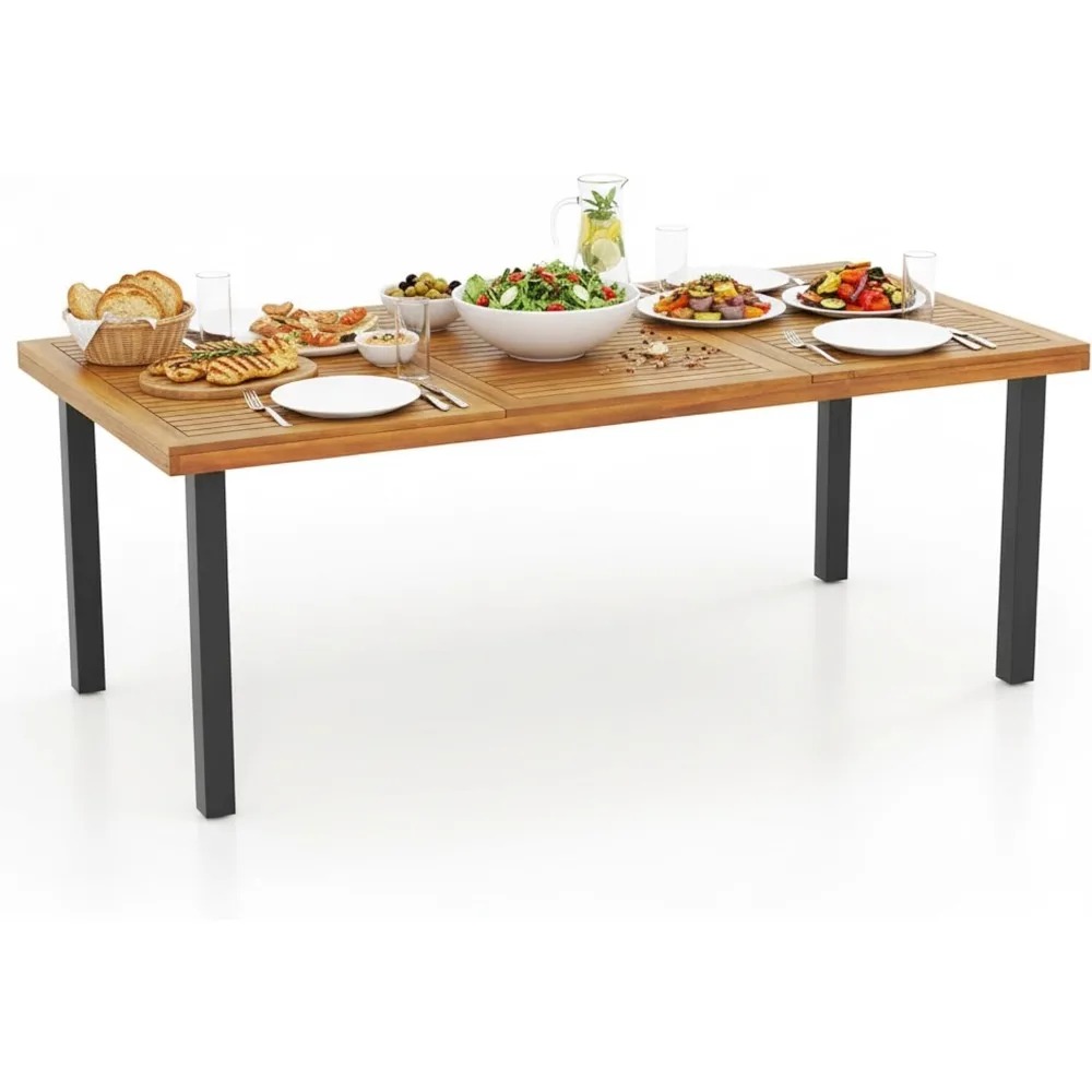 Meja Makan Teras Kayu Akasia 7 - Outdoor Furniture On Sale ulasan dan harga